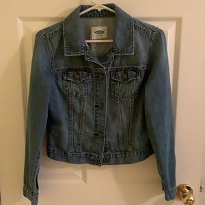 Old Navy medium to light wash denim jacket